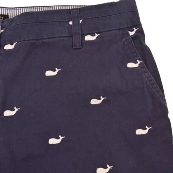 British Khaki Whale Shorts Blue Pink Embroidered Cotton Size 8 - Picture 2 of 6